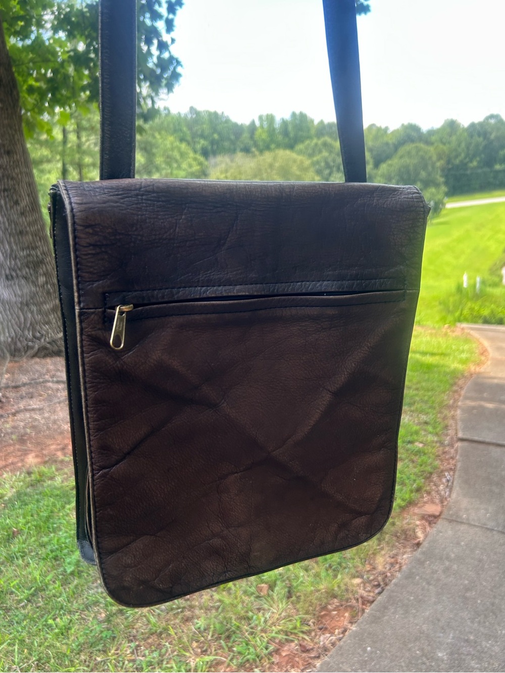 Vintage HOBO International Brown Leather Organizer | Laptop Bag | Adjustable